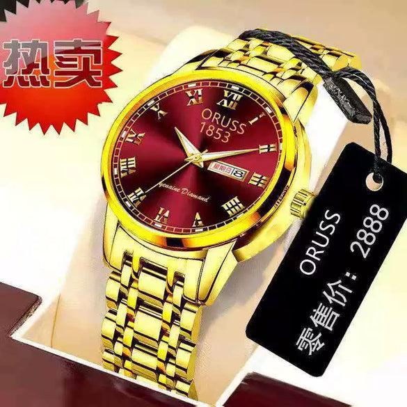Men's Automatic Mobile Watch Steel Luminous Waterproof Calendar Business Style Round Dial