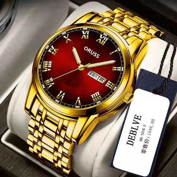 Men's Automatic Mobile Watch Steel Luminous Waterproof Calendar Business Style Round Dial