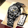 Men's Automatic Movement Watch Alloy Case And Strap Mineral Strengthened Glass Mirror Round Dial Leisure Style Luminous Waterproof