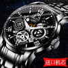 Men's Automatic Movement Watch Alloy Case And Strap Mineral Strengthened Glass Mirror Round Dial Leisure Style Luminous Waterproof