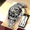 Men's Automatic Movement Watch Alloy Case And Strap Mineral Strengthened Glass Mirror Round Dial Leisure Style Luminous Waterproof