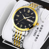 Men's Automatic Movement Waterproof Luminous Double Calendar Casual Business Style Watch With Alloy Strap And Stainless Steel Case