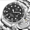 Men's Automatic Non Mechanical Alloy Case Steel Strap Waterproof Luminous Round Dial Watch