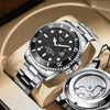 Men's Automatic Non Mechanical Alloy Case Steel Strap Waterproof Luminous Round Dial Watch