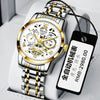 Men's Automatic Non Mechanical Business Style Watch With Alloy Case And Strap Mineral Strengthened Glass Mirror Round Dial