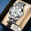 Men's Automatic Non Mechanical Business Style Watch With Alloy Case And Strap Mineral Strengthened Glass Mirror Round Dial