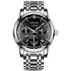 Men's Automatic Quartz Watch Steel Round Dial Luminous Waterproof
