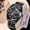 Men's Automatic Quartz Watch Steel Round Dial Luminous Waterproof