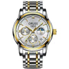 Men's Automatic Quartz Watch Steel Round Dial Luminous Waterproof