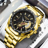 Men's Automatic Tungsten Steel And Steel Watch Luminous Waterproof Calendar Hollow Large Dial