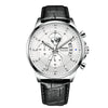 Men's Automatic Waterproof Luminous Calendar Alloy And Genuine Leather Watches With Round Dial And Onion Crown In Leisure Style