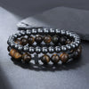 Men's Beaded Bracelet Set Stone Geometric Handmade