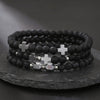 Men's Beaded Bracelet Set Stone Geometric Handmade