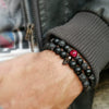 Men's Beaded Bracelet Set Stone Geometric Handmade