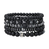 Men's Beaded Bracelet Set Stone Geometric Handmade