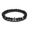 Men's Beaded Bracelet Set Stone Geometric Handmade