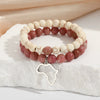 Men's Beaded Bracelet Set Stone Geometric Handmade