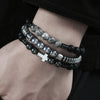Men's Beaded Bracelet Set Stone Geometric Handmade