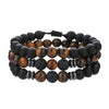 Men's Beaded Bracelet Set Stone Geometric Handmade