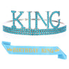 Men's Belt Set With Alloy And Satin Cloth Crown In Light Luxury Style For Birthday