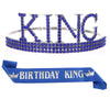 Men's Belt Set With Alloy And Satin Cloth Crown In Light Luxury Style For Birthday