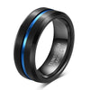 Men's Black And Gold Twotone Tungsten Steel Geometric Ring With Electroplated Finish Wholesale Jewelry