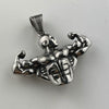Men's Bodybuilding Arm Muscle Pendant Necklace Stainless Steel Retro Geometric Polished
