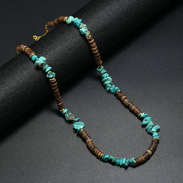 Men's Bohemian Geometric Beads And Crystal Hand Knitted Necklace
