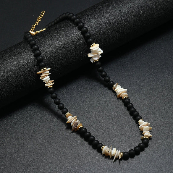 Men's Bohemian Geometric Beads And Crystal Hand Knitted Necklace