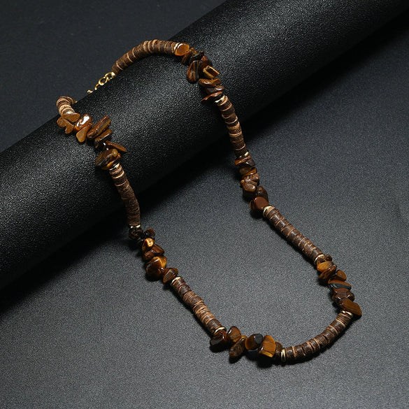 Men's Bohemian Geometric Beads And Crystal Hand Knitted Necklace
