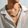 Men's Bohemian Geometric Wooden Bead And Coconut Shell Handmade Necklace