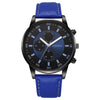 Men's Business Alloy Case Pu Strap Electronic Quartz Watch With Threeeye Sun Pattern And Round Dial