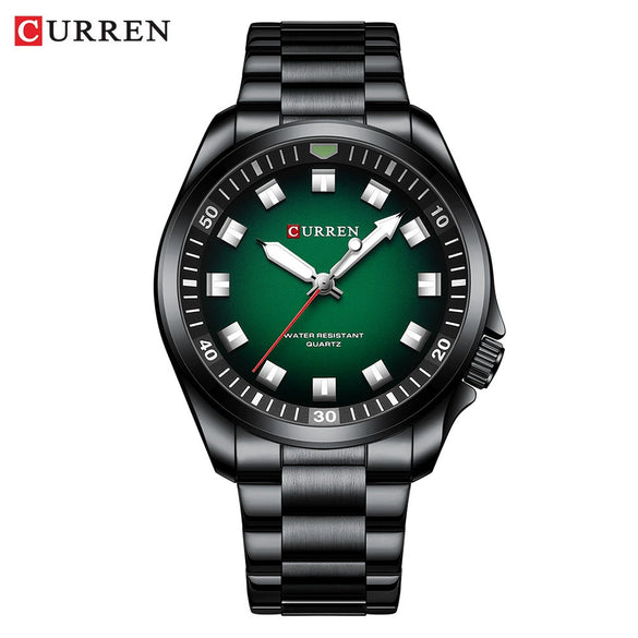 Men's Business Alloy Case Stainless Steel Band Round Dial Waterproof Quartz Watch