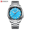 Men's Business Alloy Case Stainless Steel Band Round Dial Waterproof Quartz Watch