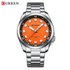 Men's Business Alloy Case Stainless Steel Band Round Dial Waterproof Quartz Watch