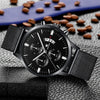 Men's Business Alloy Quartz Watch With Round Dial And Stainless Steel Buckle