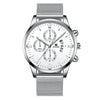 Men's Business Alloy Quartz Watch With Round Dial And Stainless Steel Buckle