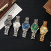 Men's Business Alloy Quartz Watch With Round Dial Waterproof Luminous
