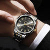 Men's Business Alloy Quartz Watch With Round Dial Waterproof Luminous