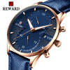 Men's Business And Leisure Waterproof Watch Alloy Case Genuine Leather Strap Round Dial
