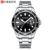 Men's Business Fashion Quartz Watch Alloy Case Stainless Steel Band Round Dial