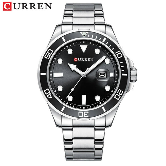 Men's Business Fashion Quartz Watch Alloy Case Stainless Steel Band Round Dial