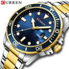 Men's Business Fashion Quartz Watch Alloy Case Stainless Steel Band Round Dial