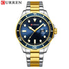Men's Business Fashion Quartz Watch Alloy Case Stainless Steel Band Round Dial