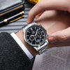 Men's Business Fashion Quartz Watch Alloy Iron Stainless Steel Round Dial