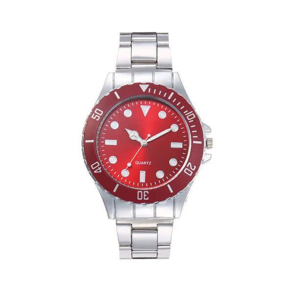 Men's Business Fashion Quartz Watch With Iron Strap And Alloy Case Round Dial