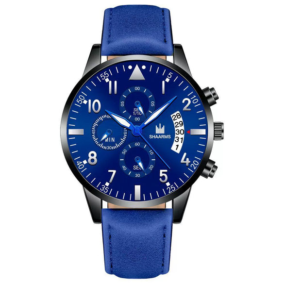 Men's Business Fashion Quartz Watch With Stainless Steel Case And Strap Round Dial