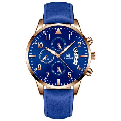Men's Business Fashion Quartz Watch With Stainless Steel Case And Strap Round Dial