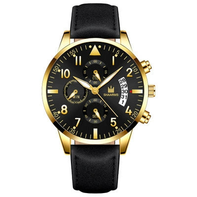 Men's Business Fashion Quartz Watch With Stainless Steel Case And Strap Round Dial