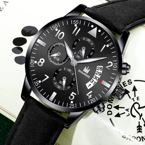 Men's Business Fashion Quartz Watch With Stainless Steel Case And Strap Round Dial